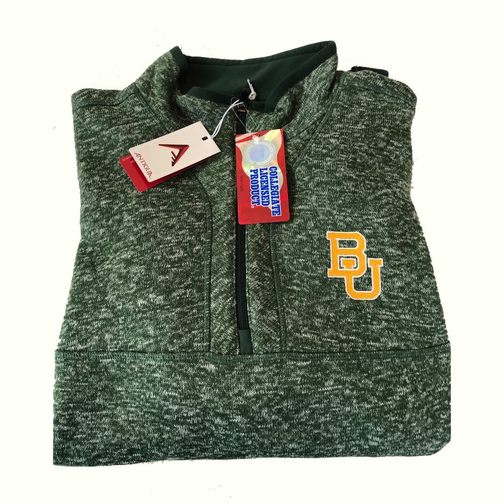 NWT Mens Antigua Baylor Half Zip Pullover Sweater